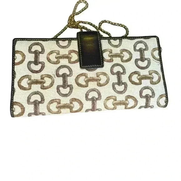 Gucci Horsebit canvas bamboo d ring continental wallet. - Picture 4 of 11